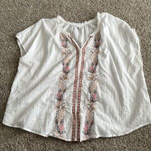 J.Jill floral embroidered blouse